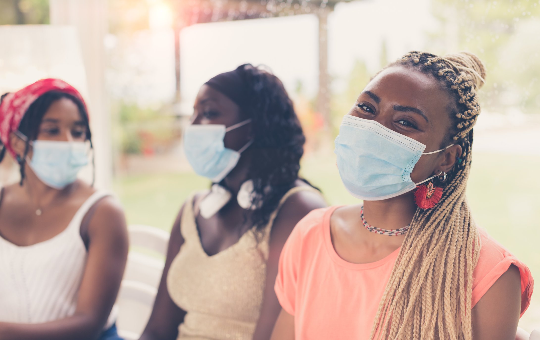 women in masks