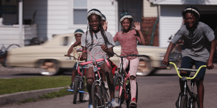 Girls riding bikes