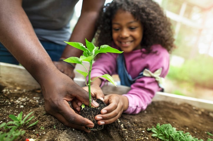 girl gardening